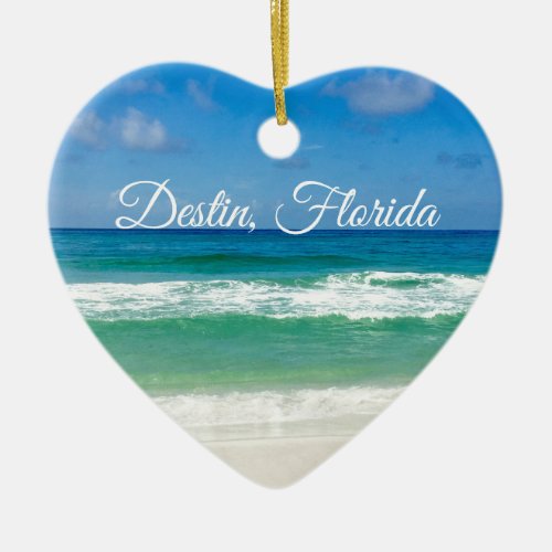 Destin Florida Beautiful Beach Photography Heart Ceramic Ornament