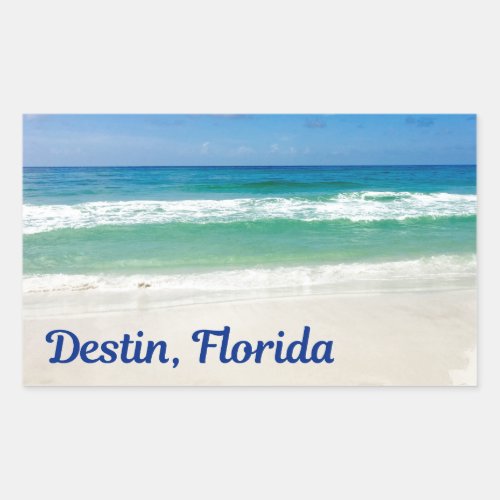 Destin Florida Blue Beach Rectangular Sticker