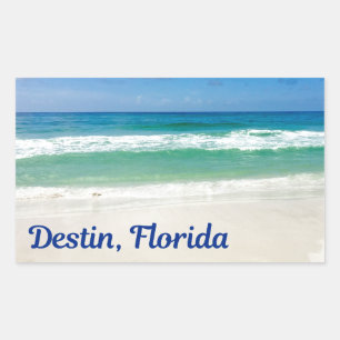 Destin Florida Blue Beach Rectangular Sticker