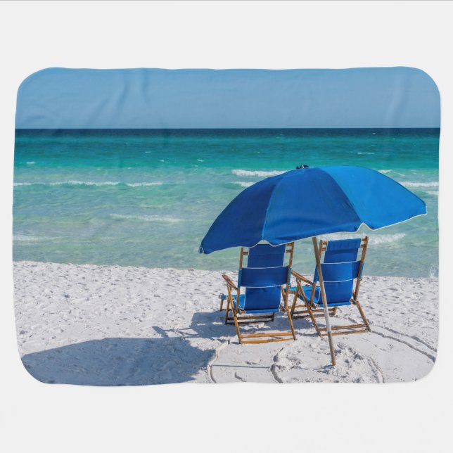 Destin Florida Chairs And Umbrella Baby Blanket (Horizontal)