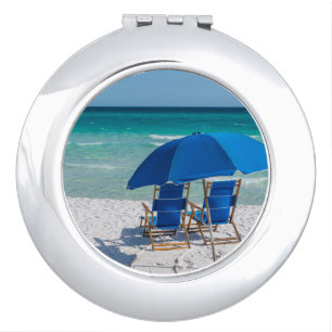 Destin Florida Chairs And Umbrella Compact Mirror