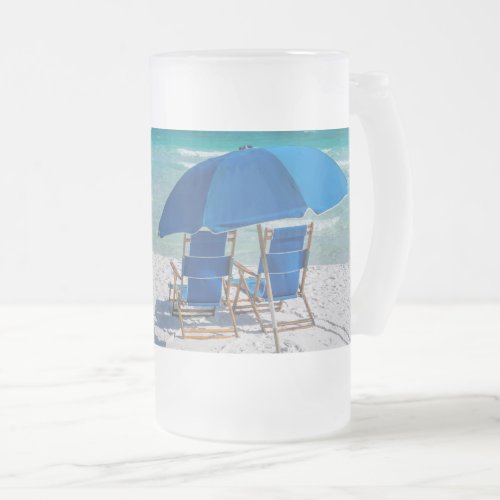 Destin Florida Chairs And Umbrella Frosted Mug