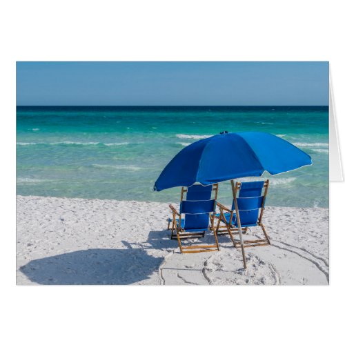 Destin Florida Chairs And Umbrella Greeting Card