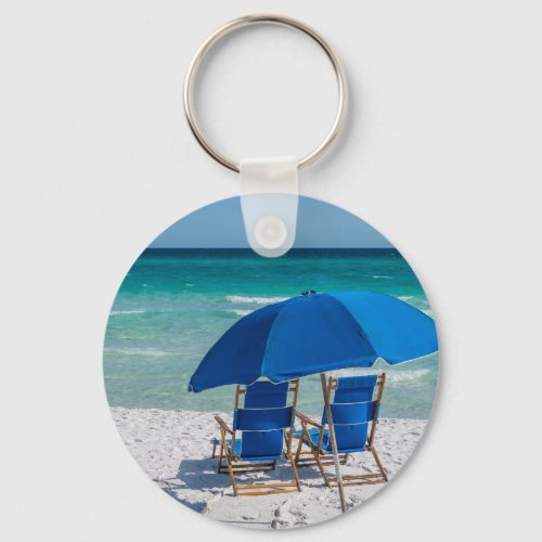 Destin Florida Chairs And Umbrella Key Chain