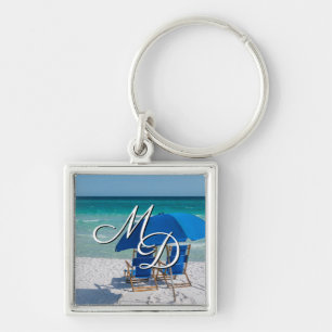Destin Florida Chairs And Umbrella Keychain