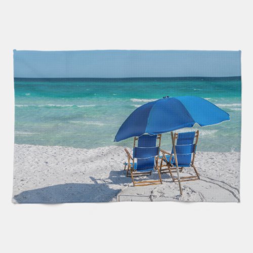 Destin Florida Chairs And Umbrella Kitchen Towel