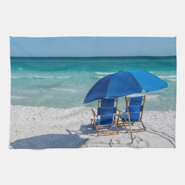 Destin Florida Chairs And Umbrella Kitchen Towel (Horizontal)