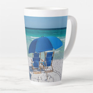 Destin Florida Chairs And Umbrella Latte Mug