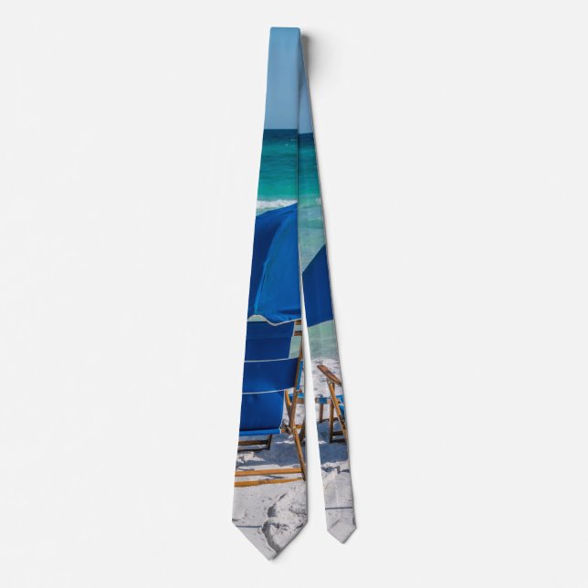 Destin Florida Chairs And Umbrella Neck Tie (Front)