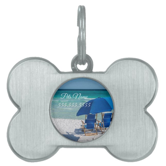 Destin Florida Chairs And Umbrella Pet Tag (Front)