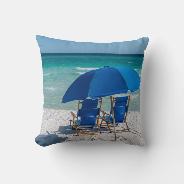 Destin Florida Chairs And Umbrella Pillow (Front)