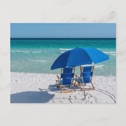 Destin Florida Chairs And Umbrella Postcard