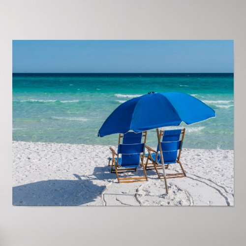 Destin Florida Chairs And Umbrella Poster
