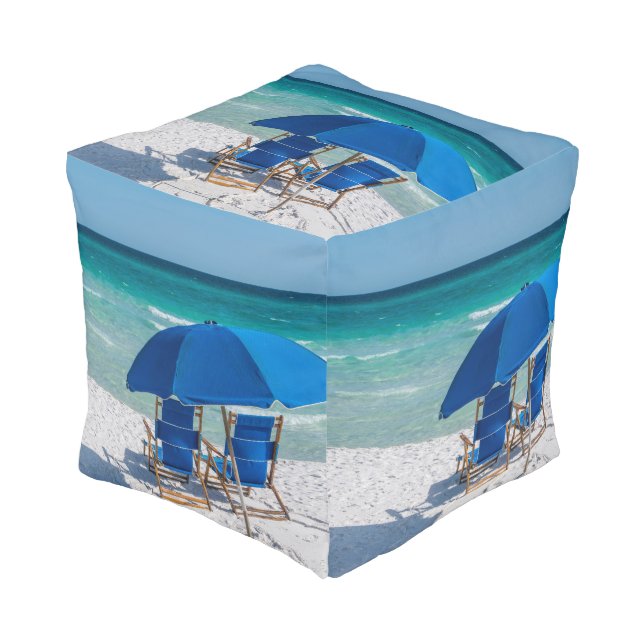 Destin Florida Chairs And Umbrella Pouf (Angled Front)