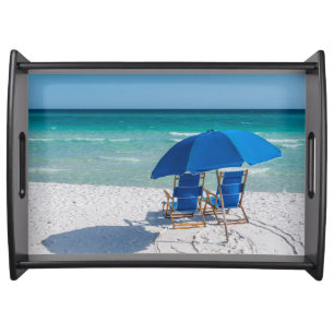 Destin Florida Chairs And Umbrella Serving Tray