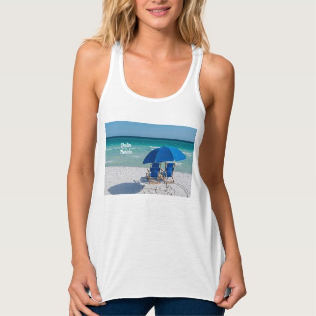 Destin Florida Chairs And Umbrella Tank Top (Front)