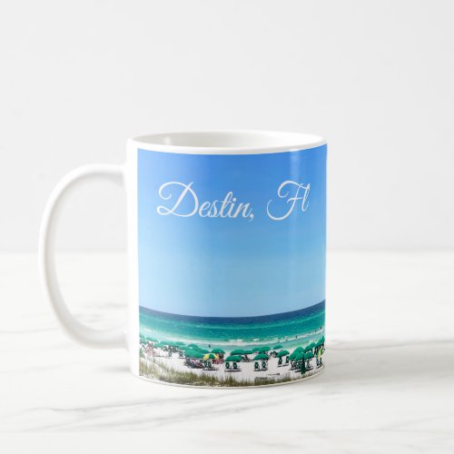 Destin Florida Coast Beach Umbrellas Pretty Custom Coffee Mug