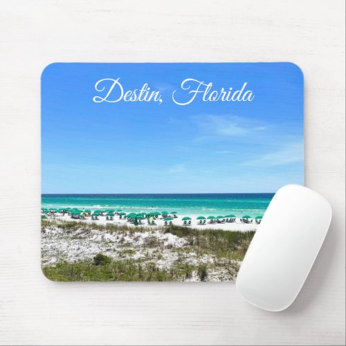 Destin Florida Coast Beach Umbrellas Pretty Custom Mouse Pad