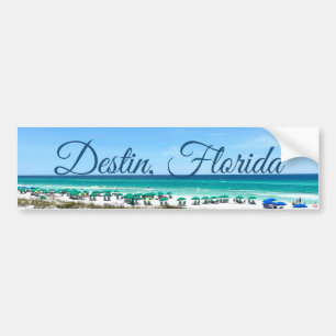 Destin Florida Coast Beach Umbrellas Pretty Photo Bumper Sticker