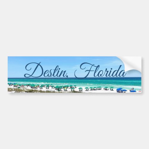 Destin Florida Coast Beach Umbrellas Pretty Photo Bumper Sticker