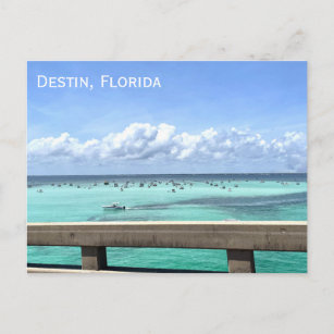Destin Florida Crab Island Bridge Ocean Photo Postcard