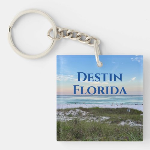 Destin Florida Custom Beach Vacation Souvenir Keychain