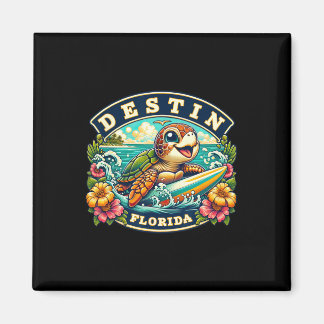 Destin Florida Cute Sea Turtle Surfing Magnet