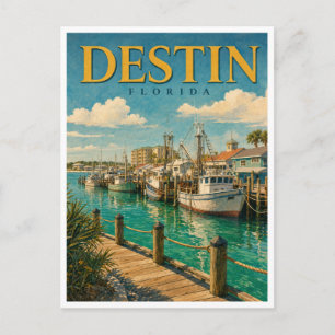 Destin Florida Destin Harbor GeoSaga Postcard