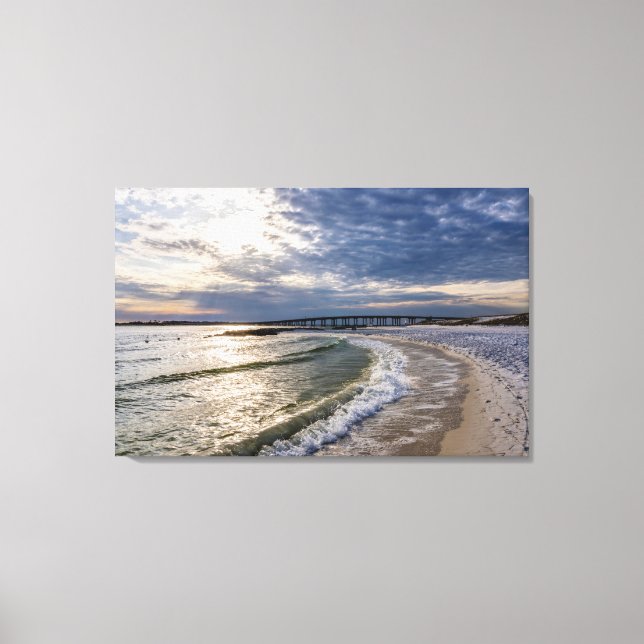 Destin Florida Evening Waves Canvas Print (Front)