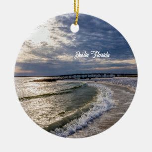Destin Florida Evening Waves Circle Ornament