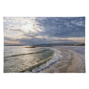 Destin Florida Evening Waves Cloth Placemat