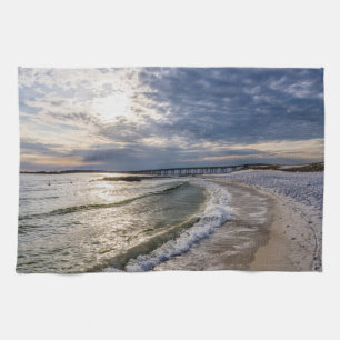 Destin Florida Evening Waves Kitchen Towel