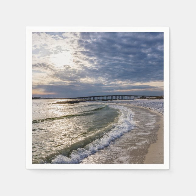 Destin Florida Evening Waves Paper Napkin (Front)