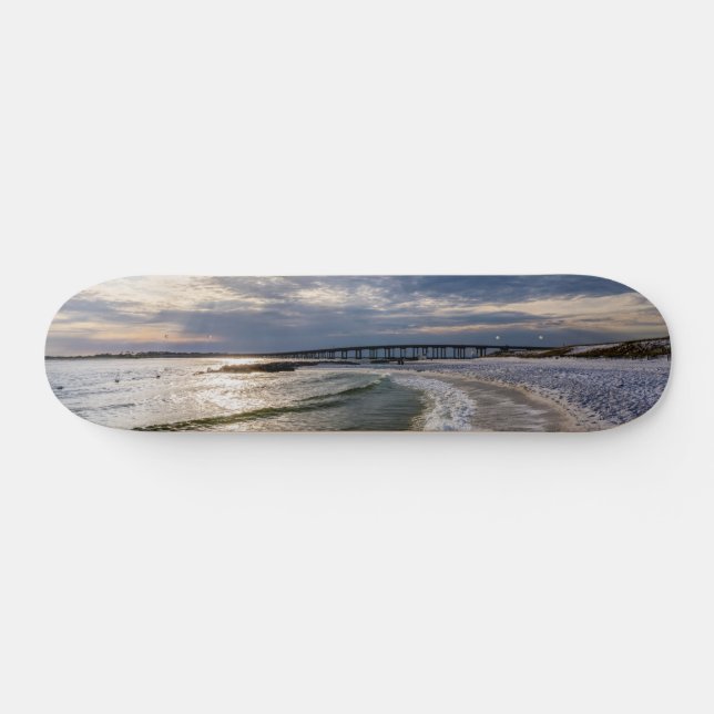 Destin Florida Evening Waves Skateboard (Horz)