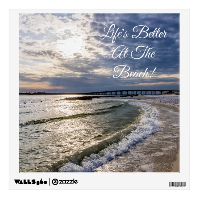 Destin Florida Evening Waves Wall Decal (Front)