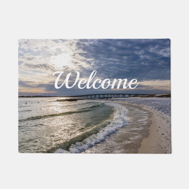 Destin Florida Evening Waves Welcome Doormat (Front)