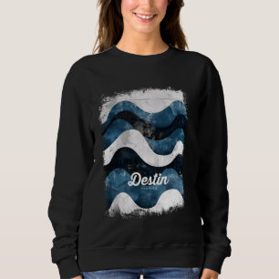Destin Florida FL Tropical Beach Surfing Waves Vin Sweatshirt