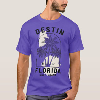 Destin Florida Gulf Coast Minimalist Palm Tree Flo T-Shirt