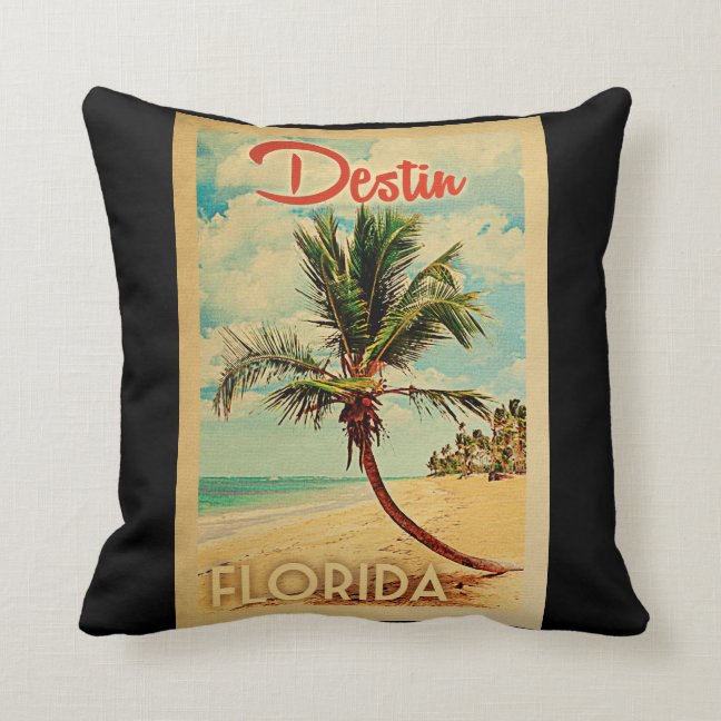 Destin Throw Pillow - Vintage Palm Tree