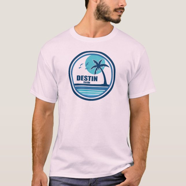 Destin Florida Palm Tree Birds T-Shirt (Front)