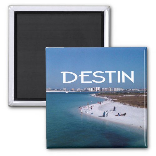 Destin Florida photo of beach and skyline  Magnet