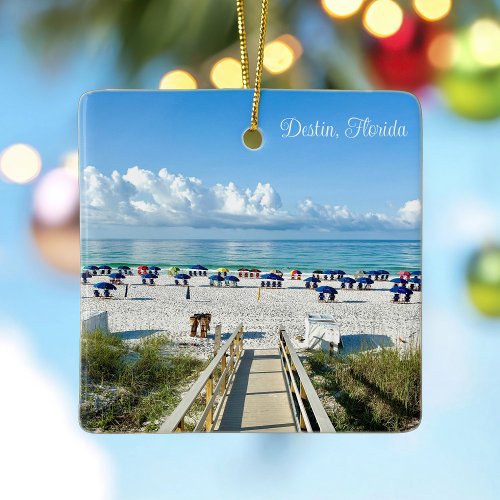 Destin Florida Pretty Beach Photography Christmas Ceramic Ornament