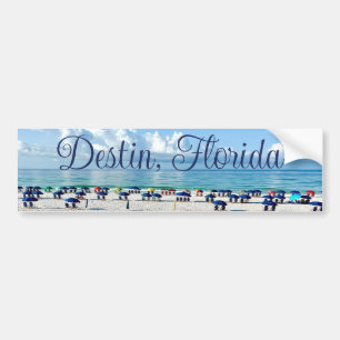 Destin Florida Pretty Beach Umbrellas Photography Bumper Sticker