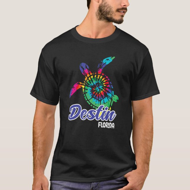 Destin Florida Souvenirs Destin Beach Tie Dye Sea  T-Shirt (Front)