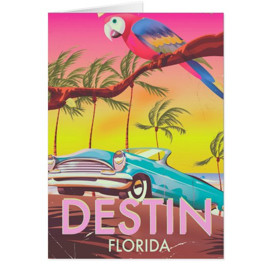 Destin Florida USA vintage travel poster. (Front)