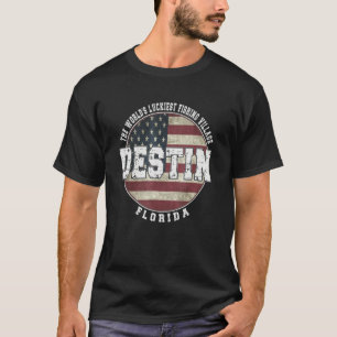 Destin Florida  Vintage American flag T-Shirt
