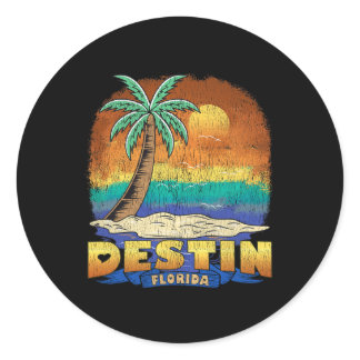 Destin Florida Vintage Distressed Souvenir  Classic Round Sticker