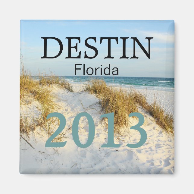 Destin Florida white sand beach - CUSTOMIZE YEAR! Magnet (Front)