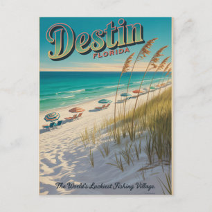 Destin Florida World's Luckiest Fishing Village Postcard