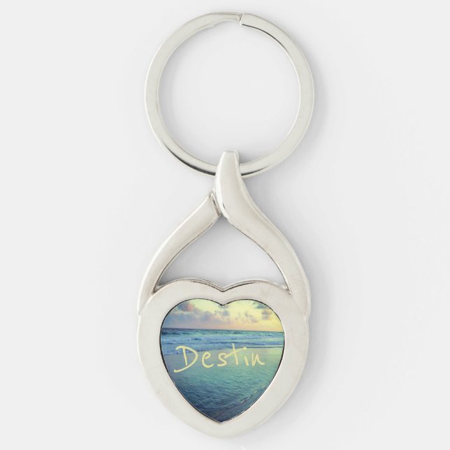 Destin Gulf Shoreline Keychain (Front)
